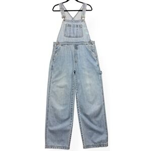 Vintage Gap Denim Overalls Womens L Blue Cotton Carpenter Distressed 90s Y2K
